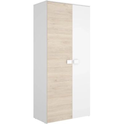 DEKIT Dina Kleiderschrank - 2 Türen, Kleiderstange, Regale - Schrank DEKIT Dina Kleiderschrank - 2 Türen, Kleiderstange, Regale - Schrank