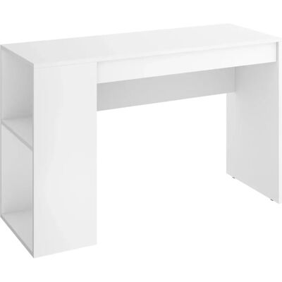 Scrivania moderna Dekit Teo con scaffali e cassetto - Bianco Scrivania moderna Dekit Teo con scaffali e cassetto - Bianco
