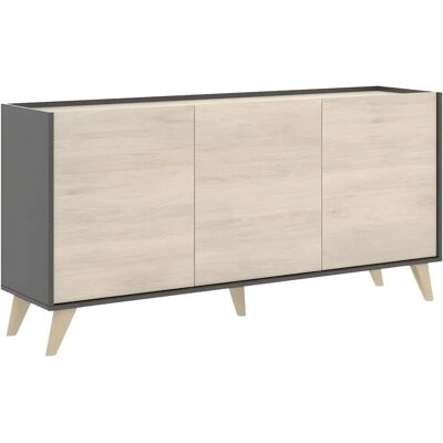Credenza Natural y Gris antracita - Estilo escandinavo - KOLYMA Credenza Natural y Gris antracita - Estilo escandinavo - KOLYMA