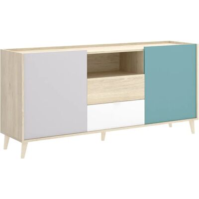 Dekit Nova Sideboard 2 Türen 2 Schubladen Bunt - Möbel Dekit Nova Sideboard 2 Türen 2 Schubladen Bunt - Möbel