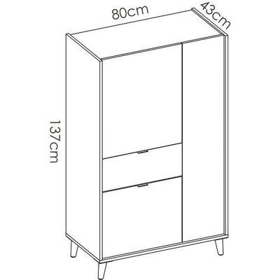 Dekit - Armoire Style Scandinave Réglable - 2 Portes, 1 Tiroir - Écologique, Fabriqué en Europe - Publicité Dekit - Armoire Style Scandinave Réglable - 2 Portes, 1 Tiroir - Écologique, Fabriqué en Europe - Publicité