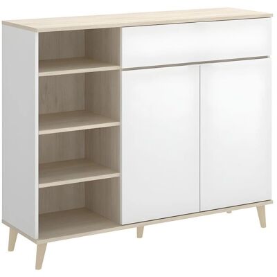 Buffet Scandinave Blanc Naturel Wajdi - 119.3x40x102.2 cm - Buffet - Publicité Buffet Scandinave Blanc Naturel Wajdi - 119.3x40x102.2 cm - Buffet - Publicité