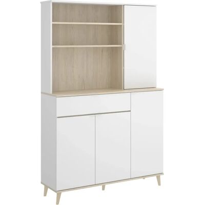 Wajdi Natur & Weiß Küchensideboard - Skandinavischer Stil Wajdi Natur & Weiß Küchensideboard - Skandinavischer Stil