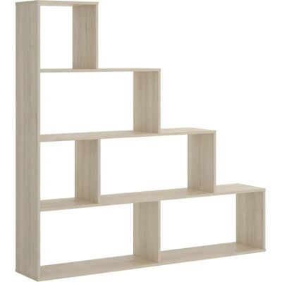 HOMELY Estantería Moderna Blanco-Natural - 145x145x29 cm HOMELY Estantería Moderna Blanco-Natural - 145x145x29 cm