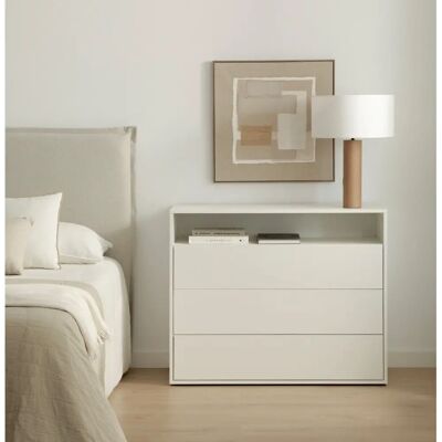 Cómoda blanca Kenay - 3 cajones - Muebles de dormitorio Cómoda blanca Kenay - 3 cajones - Muebles de dormitorio