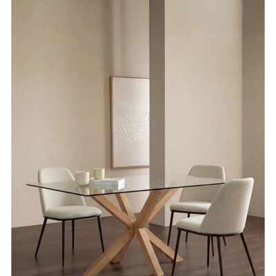 Kenay - Cross - 160 cm - Plateau en verre - Table à manger - Publicité Kenay - Cross - 160 cm - Plateau en verre - Table à manger - Publicité
