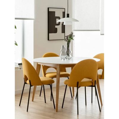 Kenay - Beren - 120-160 cm - White top legs - Dining set - Publicité Kenay - Beren - 120-160 cm - White top legs - Dining set - Publicité