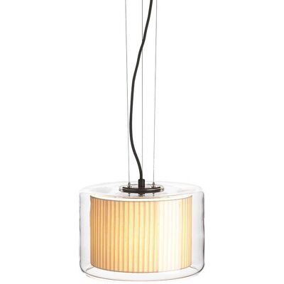 Marset Mercer Pendelleuchte Beige - Glas & Stoff Marset Mercer Pendelleuchte Beige - Glas & Stoff