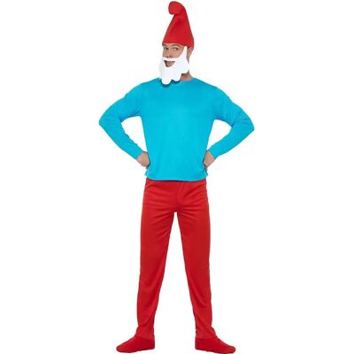 Costume officiel Papa Schtroumpf - Rouge, Tailles M-L - Publicité Costume officiel Papa Schtroumpf - Rouge, Tailles M-L - Publicité