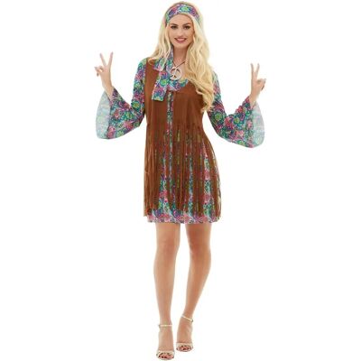 Costume Hippie Funiglobal - Robe Vintage Années 60 Multicolore - Publicité Costume Hippie Funiglobal - Robe Vintage Années 60 Multicolore - Publicité