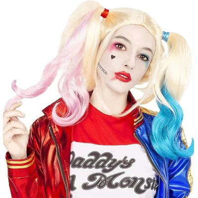 Peruca Harley Quinn da Funiglobal - Acessório oficial para fantasia Suicide Squad Peruca Harley Quinn da Funiglobal - Acessório oficial para fantasia Suicide Squad