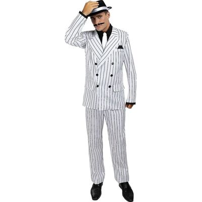 Costume de Gangster Années 1920 - Blanc - Publicité Costume de Gangster Années 1920 - Blanc - Publicité