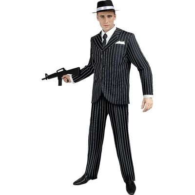 Déguisement gangster des années 1920 de Funiglobal Noir - Costume - Publicité Déguisement gangster des années 1920 de Funiglobal Noir - Costume - Publicité