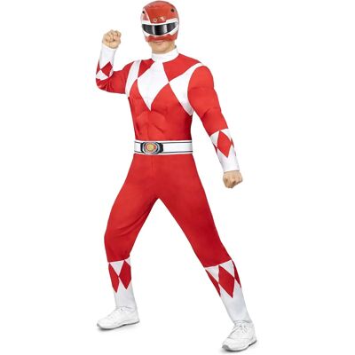 Costume Power Ranger Rouge - Taille M pour adulte - Publicité Costume Power Ranger Rouge - Taille M pour adulte - Publicité