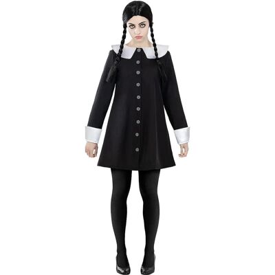 Costume Wednesday Addams de Funidelia - La Famille Addams - Noir - Publicité Costume Wednesday Addams de Funidelia - La Famille Addams - Noir - Publicité