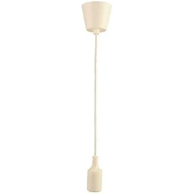 Luminária pendente JANDEI - Branca, cabo de tecido 90cm, E27 Luminária pendente JANDEI - Branca, cabo de tecido 90cm, E27