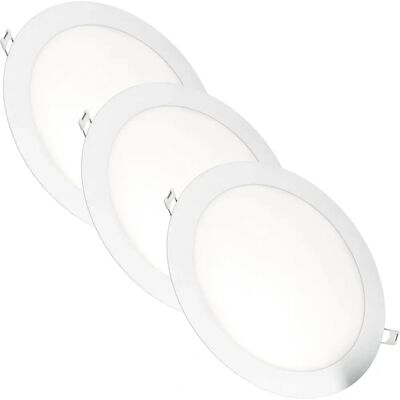 JANDEI Modelo - 3 spots de LED embutidos - 18W - 1440 lúmens - Redondo - para buraco Ø 200-205 mm JANDEI Modelo - 3 spots de LED embutidos - 18W - 1440 lúmens - Redondo - para buraco Ø 200-205 mm