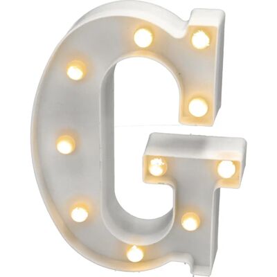 Letra G LED - Branca Quente - 22cm - Bateria Letra G LED - Branca Quente - 22cm - Bateria