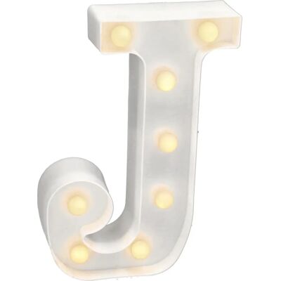 Luz LED Letra J - Decoração Romântica - 22cm - Luz de Letras LED Luz LED Letra J - Decoração Romântica - 22cm - Luz de Letras LED