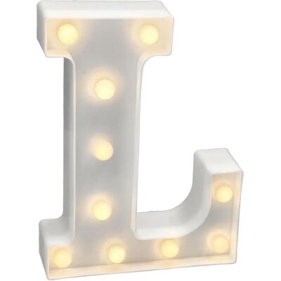 Letra LED L - Branca Quente - 22cm - Sem Fios Letra LED L - Branca Quente - 22cm - Sem Fios