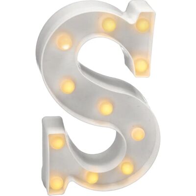 Letra LED S - 22cm Decoração Romântica Branca Letra LED S - 22cm Decoração Romântica Branca