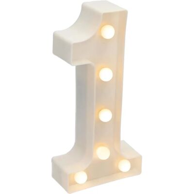 JANDEI Placa Numérica LED - Luz Branca Quente - 22cm - Sem Fios JANDEI Placa Numérica LED - Luz Branca Quente - 22cm - Sem Fios
