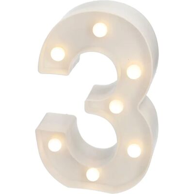 JANDEI Letra LED 3 - Luz Branca Quente JANDEI Letra LED 3 - Luz Branca Quente