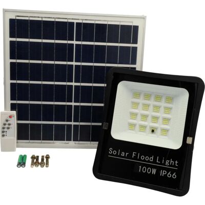 Proyector LED Solar Jandei - 100W, 1000 lúmenes, 192 LEDs, Control separado Proyector LED Solar Jandei - 100W, 1000 lúmenes, 192 LEDs, Control separado