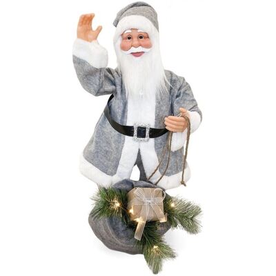 Mediawave Store Modelo 144209 Santa Gris Decoración Navidad - 80cm Mediawave Store Modelo 144209 Santa Gris Decoración Navidad - 80cm