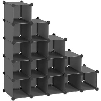 Mediawave Store Estantería Modular Negra - Sistema de Almacenamiento Mediawave Store Estantería Modular Negra - Sistema de Almacenamiento