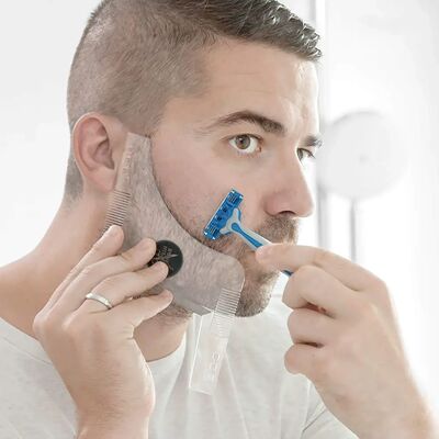 InnovaGoods Hipster Barber Przezroczysty Szablon do Brody - Akcesorium do Golenia InnovaGoods Hipster Barber Przezroczysty Szablon do Brody - Akcesorium do Golenia