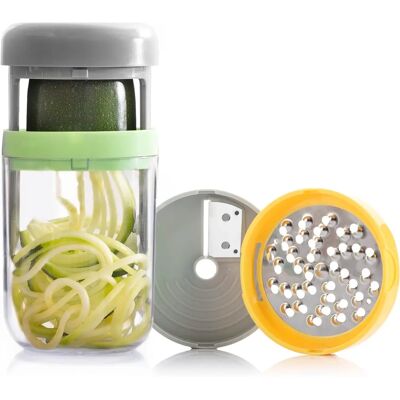 Coupe-légumes Spiraliseur et Râpe InnovaGoods - 3-en-1 Outil Compact Coupe-légumes Spiraliseur et Râpe InnovaGoods - 3-en-1 Outil Compact