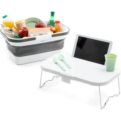 InnovaGoods Faltbarer Picknickkorb mit Deckel - Tisch - 16L - Outdoor InnovaGoods Faltbarer Picknickkorb mit Deckel - Tisch - 16L - Outdoor