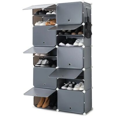 Grevoux-Grevout-Grevoun Rangement à Chaussures Modulable Gris - Organisateur de Chaussures - Publicité Grevoux-Grevout-Grevoun Rangement à Chaussures Modulable Gris - Organisateur de Chaussures - Publicité