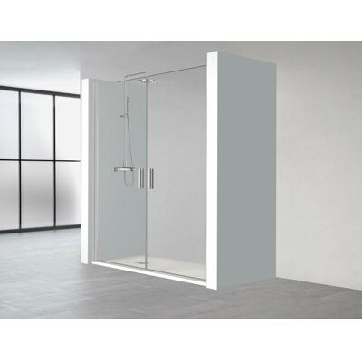 Mampara Ducha Doble Abatible Profiltek Hada Plus - Reversible, Vidrio 6mm Mampara Ducha Doble Abatible Profiltek Hada Plus - Reversible, Vidrio 6mm