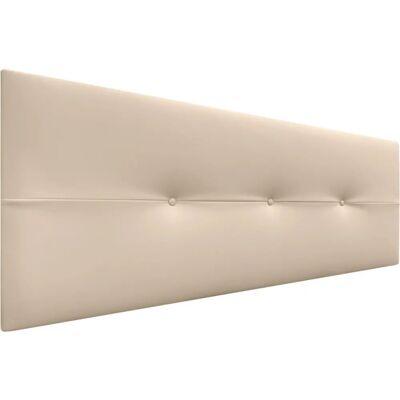 Tête de lit capitonnée beige Dhome - Épaisseur 4cm pour lit 135/140 - Publicité Tête de lit capitonnée beige Dhome - Épaisseur 4cm pour lit 135/140 - Publicité