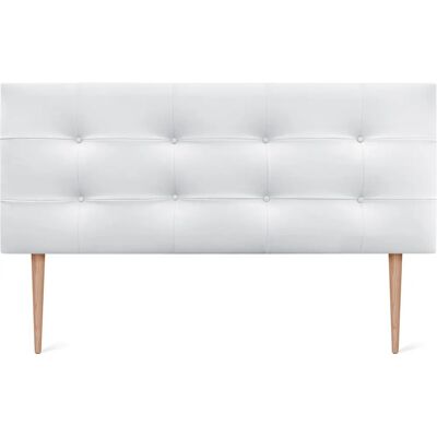 Tête de lit Dhome - 145x115cm - Blanc - Tête de lit capitonnée pour lit 135/140 - Publicité Tête de lit Dhome - 145x115cm - Blanc - Tête de lit capitonnée pour lit 135/140 - Publicité