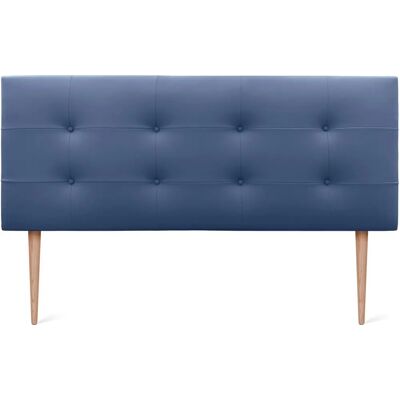 Tête de lit Bleu Capitoné en Polipiel DHOME - Pour lits 150/160cm - Publicité Tête de lit Bleu Capitoné en Polipiel DHOME - Pour lits 150/160cm - Publicité