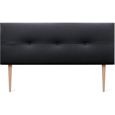Tête de lit en faux cuir noir Dhome - Haut de gamme 135x105cm - Publicité Tête de lit en faux cuir noir Dhome - Haut de gamme 135x105cm - Publicité
