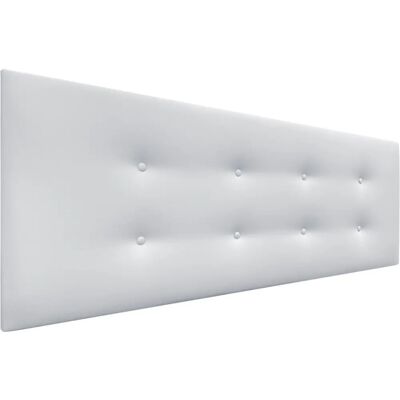 Tête de lit blanche en faux cuir Dhome - Tête de lit - Publicité Tête de lit blanche en faux cuir Dhome - Tête de lit - Publicité