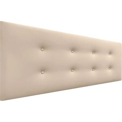 DHOME Tête de lit - 2 rangées de boutons - Beige - Tête de lit - Publicité DHOME Tête de lit - 2 rangées de boutons - Beige - Tête de lit - Publicité