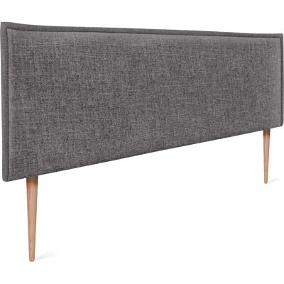 Tête de lit en lin naturel DHOME - 160x105cm, Gris foncé, avec Pieds - Pour lits 150/160 - Publicité Tête de lit en lin naturel DHOME - 160x105cm, Gris foncé, avec Pieds - Pour lits 150/160 - Publicité