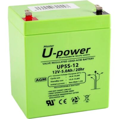 Batterie U-Power 12V 5Ah - AGM, Plomb, Sans Entretien - Usage Général Batterie U-Power 12V 5Ah - AGM, Plomb, Sans Entretien - Usage Général