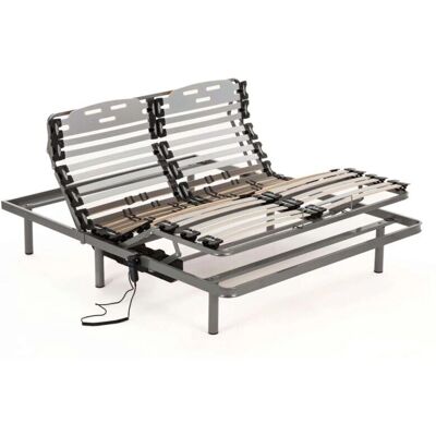 Nalui - Cama eléctrica ajustable con 11 láminas de haya - Soporta 120kg Nalui - Cama eléctrica ajustable con 11 láminas de haya - Soporta 120kg