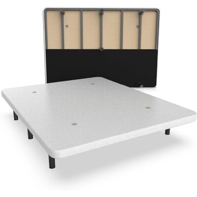 Nalui - Base de cama de acero con patas de 25cm - Tejido 3D transpirable - Fabricado en España Nalui - Base de cama de acero con patas de 25cm - Tejido 3D transpirable - Fabricado en España