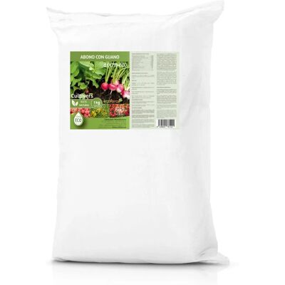 CULTIVERS Fertilizante ecológico de Guano 25 kg - Para huerto y jardín CULTIVERS Fertilizante ecológico de Guano 25 kg - Para huerto y jardín