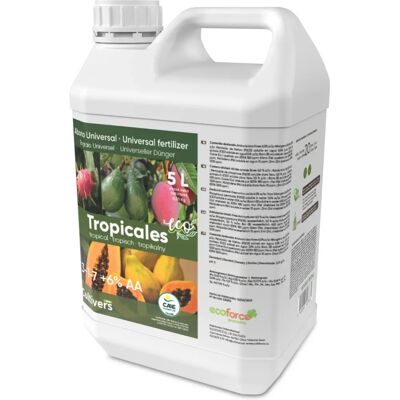 CULTIVERS Fertilizante Orgánico Tropical Líquido - 5L - Fertilizante para Frutos CULTIVERS Fertilizante Orgánico Tropical Líquido - 5L - Fertilizante para Frutos