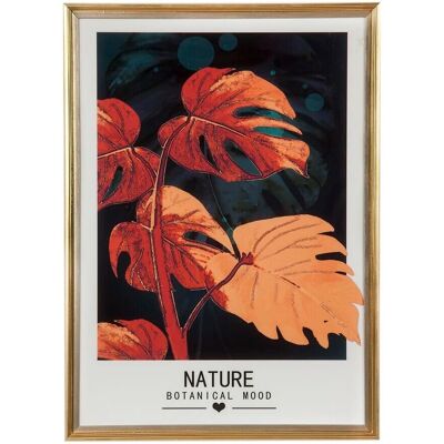 ROMIMEX Arte de Pared Multicolor Madera Vidrio Hojas - Decoración ROMIMEX Arte de Pared Multicolor Madera Vidrio Hojas - Decoración