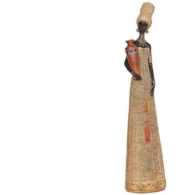 Romimex Multicolour Resin African Woman Vase - Decoratif Figur Romimex Multicolour Resin African Woman Vase - Decoratif Figur