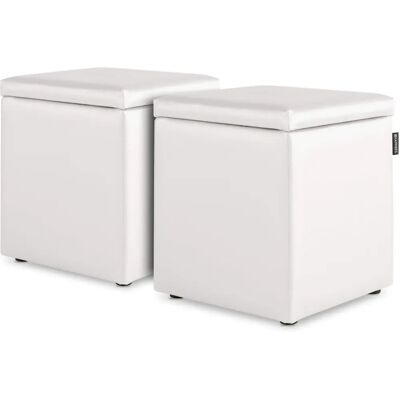 Happers Cubo de Almacenamiento Blanco - Puff - Interior/Exterior Happers Cubo de Almacenamiento Blanco - Puff - Interior/Exterior